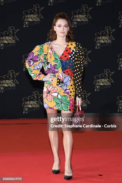 Caroline Receveur attends the 20th NRJ Music Awards at Palais des Festivals on November 10, 2018 in Cannes, France.