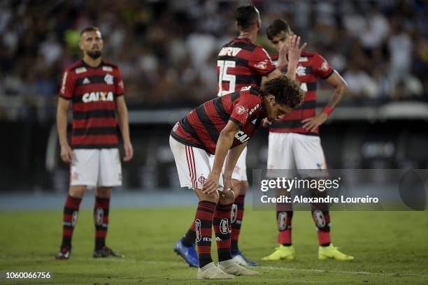 Willian Arão of Flamengo reacts during the match between Botafogo and Flamengo as part of Brasileirao Series A 2018 at Engenhao Stadium on November...