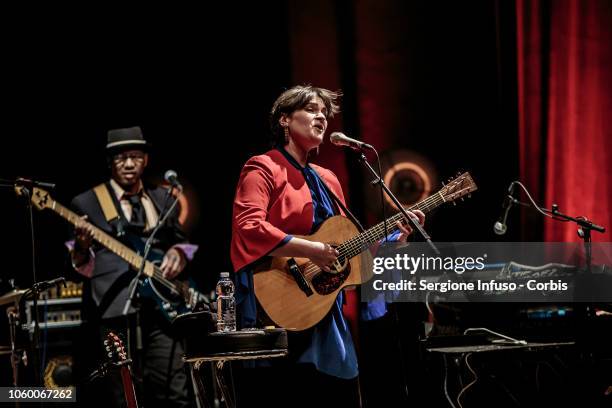 Paul Frazier and Madeleine Peyroux perform on stage during JazzMi at Triennale Teatro dell'Arte on November 10, 2018 in Milan, Italy.