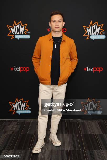 Finn Cole attends the 'Slaughterhouse Rulez' panel taking place during MCM London Comic Con at ExCel on October 27, 2018 in London, England.