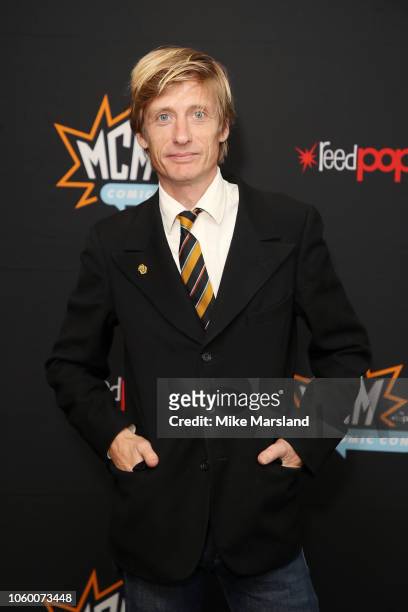 Director Crispian Mills attends the 'Slaughterhouse Rulez' panel taking place during MCM London Comic Con at ExCel on October 27, 2018 in London,...