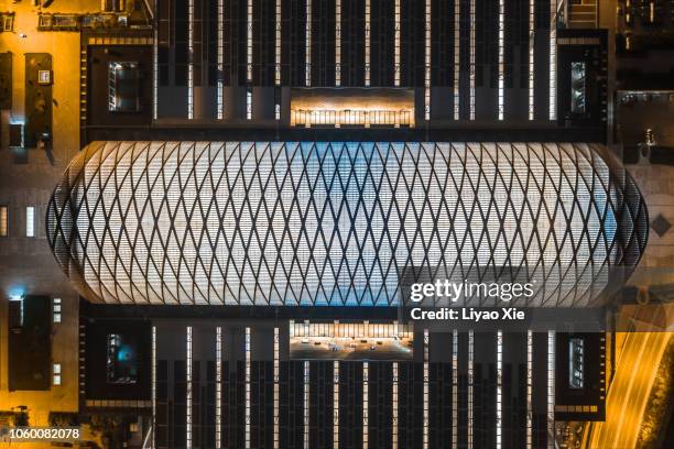 aerial view of tianjin railway station - beijing modern stock pictures, royalty-free photos & images