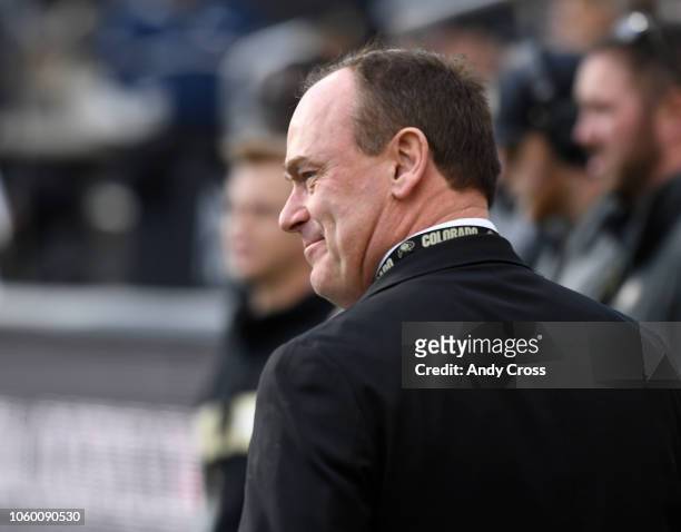 Colorado University athletic director Rick George at Folsom Field during the game against the Washington State Cougars November 10, 2018. Colorado...