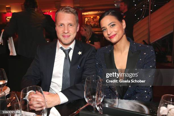 Oliver Pocher and his girlfriend Amira Aly during the McDonald's Benefiz Gala benefit to McDonald's Kinderhilfe Stiftung at hotel Bayerischer Hof on...