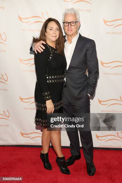 Talia Balsam and John Slattery on the red carpet of A Funny Thing Happened On The Way To Cure Parkinson's benefitting The Michael J. Fox Foundation...