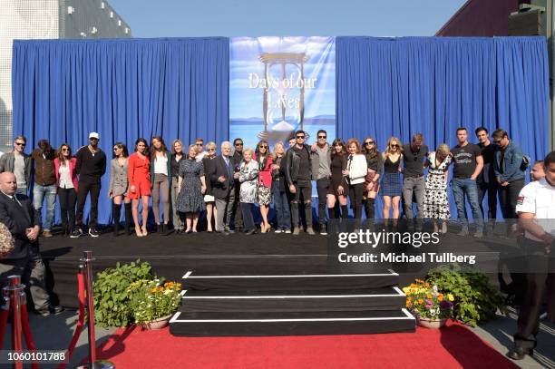 Group shot of the cast of "Days Of Our Lives" at NBC's "Days Of Our Lives" Day Of Days fan event at Universal CityWalk on November 10, 2018 in...