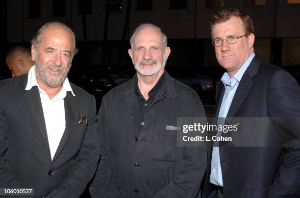 Art Linson, producer, Brian De Palma, director and David Linde, co-chairman of Universal Pictures