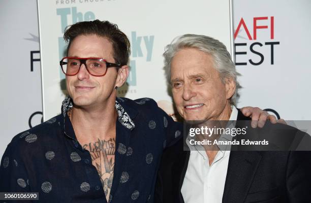 Actor Michael Douglas and Cameron Douglas arrive at the AFI FEST 2018 Presented By Audi - "The Kominsky Method" World Premiere Gala Screening at TCL...