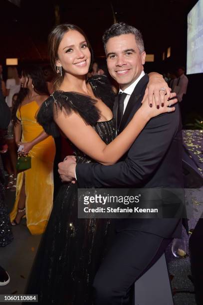 Jessica Alba and Cash Warren attend the 2018 Baby2Baby Gala Presented by Paul Mitchell at 3LABS on November 10, 2018 in Culver City, California.