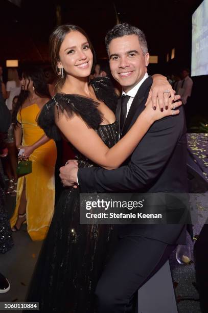 Jessica Alba and Cash Warren attend the 2018 Baby2Baby Gala Presented by Paul Mitchell at 3LABS on November 10, 2018 in Culver City, California.