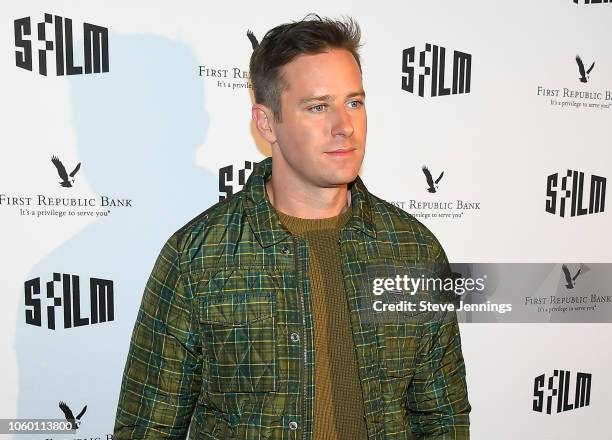 Actor Armie Hammer attends the SFFILM Presents 3rd Annual SF Honors Award at Castro Theater on November 10, 2018 in San Francisco, California.