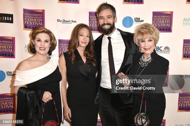 Kat Kramer and Karen Sharpe Kramer attend The Inaugural Palm Springs International Comedy Festival Dinner Gala at Hotel Zoso on November 10, 2018 in...