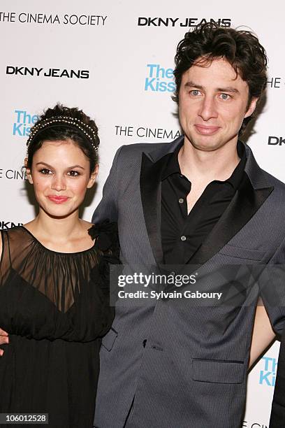 Rachel Bilson and Zach Braff during The Cinema Society and DKNY Present a Screening of "The Last Kiss" - Arrivals at Tribeca Grand Hotel Screening...