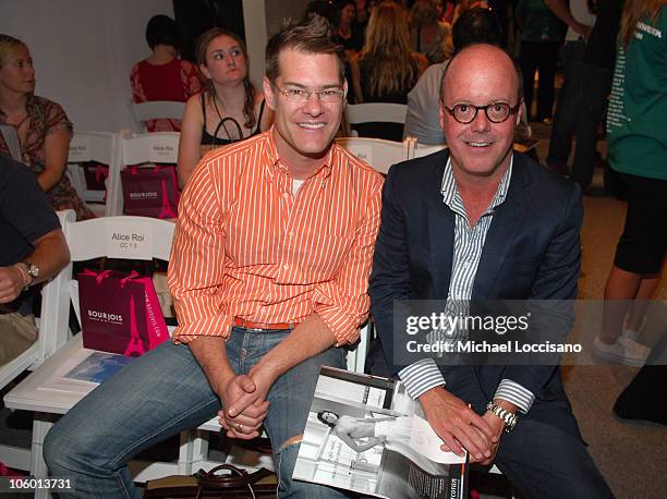 John Bartlett and Robert Burke during Olympus Fashion Week Spring 2007 - Alice Roi - Front Row and Backstage at The Atelier, Bryant Park in New York...