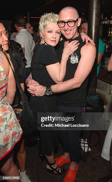 Cyndi Lauper and Alan Cumming during "Cumming" by Alan Cumming Fragrance Launch at Mr. Black in New York City, New York, United States.