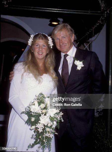 Cindy Bridges and Lloyd Bridges during Cindy Bridges' Wedding - August 31, 1979 at Bel Air Hotel in Bel Air, California, United States.