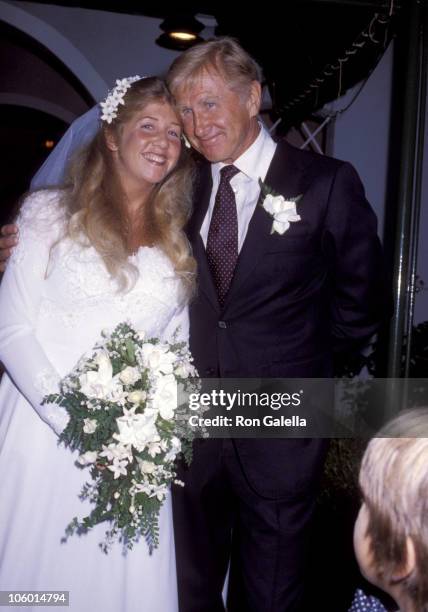 Cindy Bridges and Lloyd Bridges during Cindy Bridges' Wedding - August 31, 1979 at Bel Air Hotel in Bel Air, California, United States.