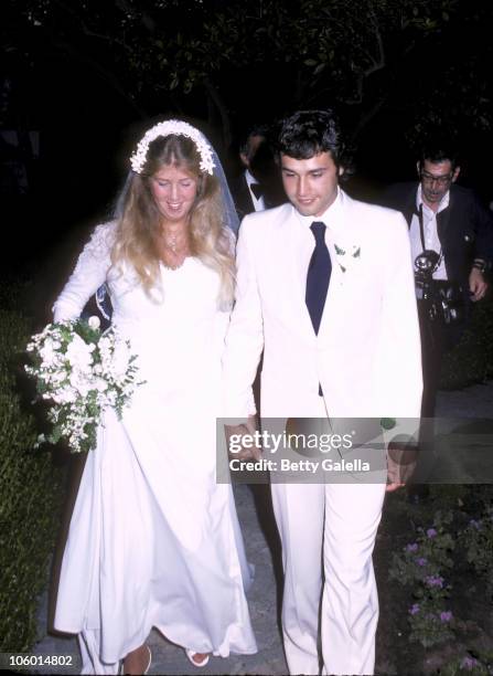 Cindy Bridges and Guest during Cindy Bridges' Wedding - August 31, 1979 at Bel Air Hotel in Bel Air, California, United States.