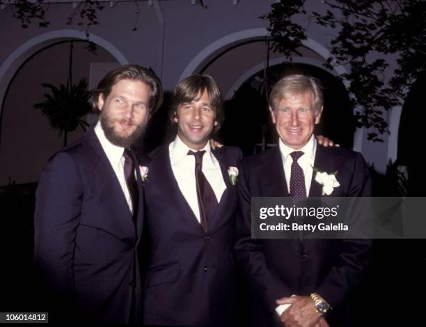 Jeff Bridges, Beau Bridges and Lloyd Bridges during Cindy Bridges' Wedding - August 31, 1979 at Bel Air Hotel in Bel Air, California, United States.