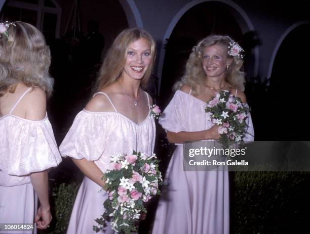 Susan Bridges and bridesmaids during Cindy Bridges' Wedding - August 31, 1979 at Bel Air Hotel in Bel Air, California, United States.