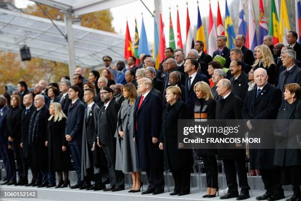 Israeli Prime Minister Benjamin Netanyahu and his wife Sara , Canadian Prime Minister Justin Trudeau Moroccan King Mohammed VI and his son Moulay...