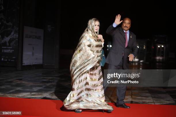 Mauritanian President Mohamed Ould Abdel Aziz and wife attend a state diner and a visit of the Picasso exhibition as part of ceremonies marking the...