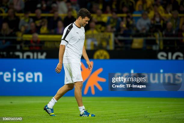 Michael Ballack of Roman and Friends looks on during the Frendly Match between BVB Allstars and Roman and Friends at Signal Iduna Park on September...