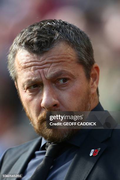 Fulham's Serbian manager Slavisa Jokanovic arrives for the English Premier League football match between Liverpool and Fulham at Anfield in...