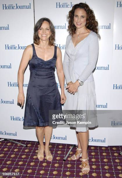Sally Field and Andie MacDowell during First Annual Ladies' Home Journal Health Breakthrough Awards - August 2, 2006 at The Roosevelt Hotel in New...