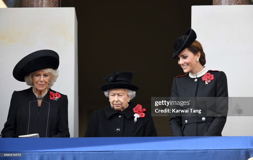 Wreaths Are Laid At The Cenotaph On Remembrance Sunday