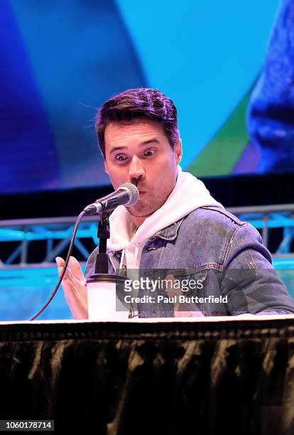Brett Dalton attends the "Agents of S.H.I.E.L.D" panel during Los Angeles Comic Con at Los Angeles Convention Center on October 27, 2018 in Los...