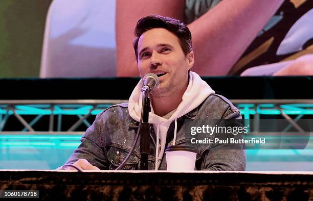 Brett Dalton attends the "Agents of S.H.I.E.L.D" panel during Los Angeles Comic Con at Los Angeles Convention Center on October 27, 2018 in Los...