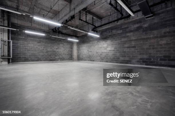 empty pit garage - polished concrete texture stock pictures, royalty-free photos & images