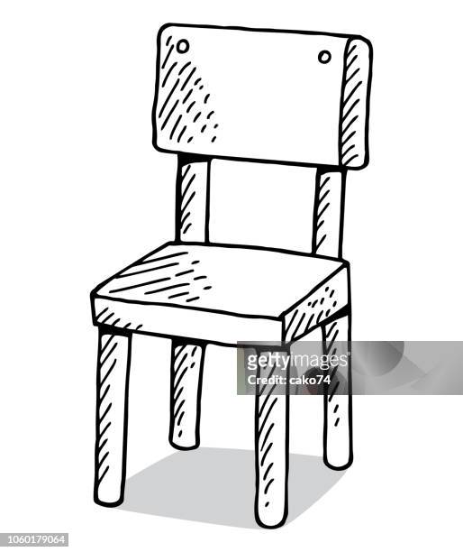 ilustrações, clipart, desenhos animados e ícones de cadeira desenhada de mão - cadeira