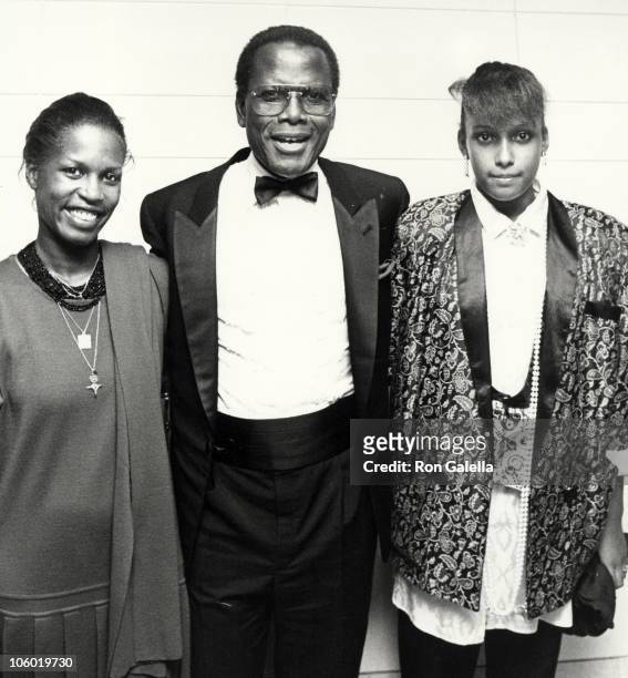 Anika Poitier, Sidney Poitier and Paula Poitier during 1st Annual Film Fund's Benefit Salute to Harry Belafonte at The Omni Hotel in New York City,...