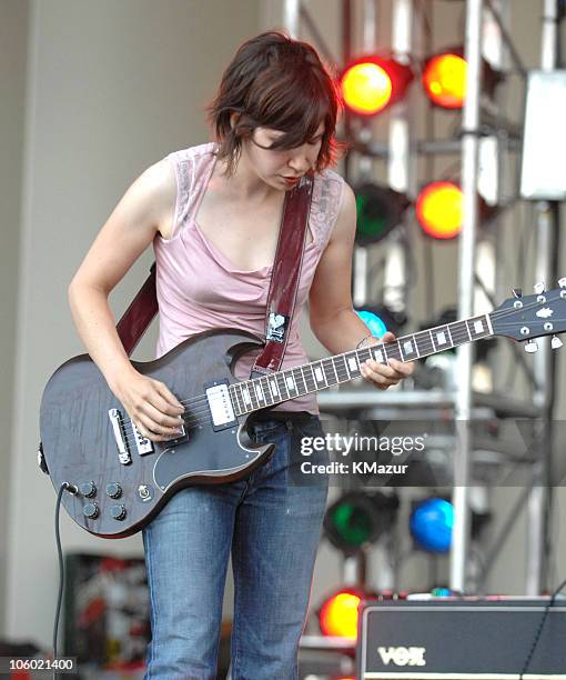 Carrie Brownstein of Sleater-Kinney during Lollapalooza 2006 - Day 1 at Grant Park in Chicago, Illinois, United States.