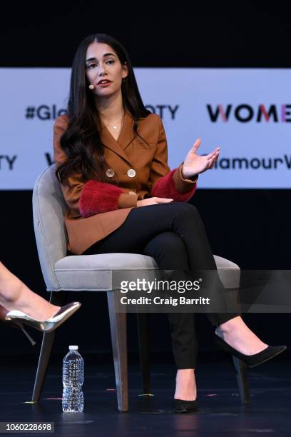 Audrey Gelman speaks onstage during "Turn A Big Idea Into A Bigger Business" panel discussion 2018 Glamour Women Of The Year Summit: Women Rise at...