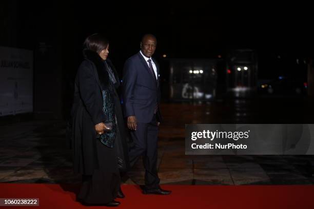 Republic of Guinea's Alpha Conde and his wife Djene Kaba attend a state diner and a visit of the Picasso exhibition as part of ceremonies marking the...
