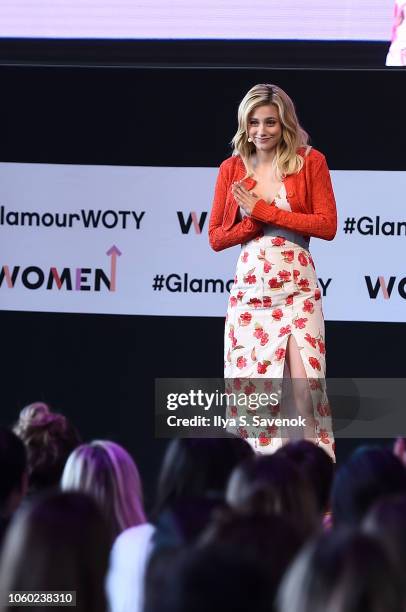Lili Reinhart speaks onstage during "Reframing My Reflection: A Master Class in Self-Love" panel at 2018 Glamour Women Of The Year Summit: Women Rise...