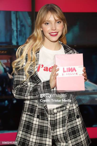 Lina Larissa Strahl during her autograph session at Saturn on November 11, 2018 in Hamburg, Germany.