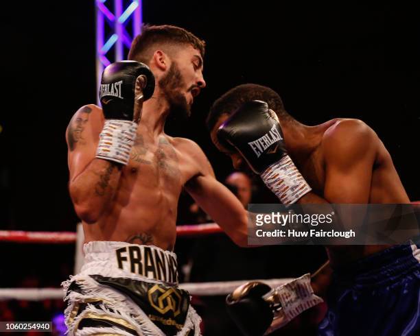 Andrew Selby Black Shorts of Wales v Adam Yahaya of Tanzania, battle it out in a flyweight contest. Selby won by TKO round 3 on October 27th 2018 In...
