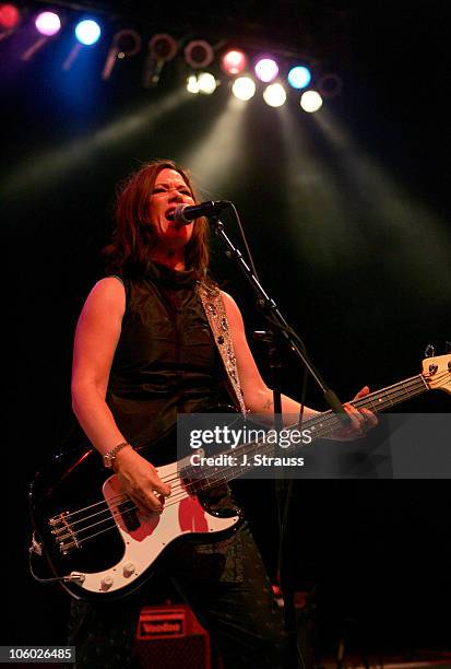 Kathy Valentine of the Go-Go's during The Go-Go's and Morningwood Perform Live at the Greek Theater - July 14, 2006 at Greek Theatre in Los Angeles,...