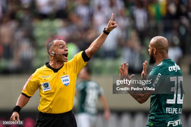 Referee Wilton Sampaio during a match between Atletico MG and Palmeiras as part of Brasileirao Series A 2018 at Independencia stadium on November 11,...