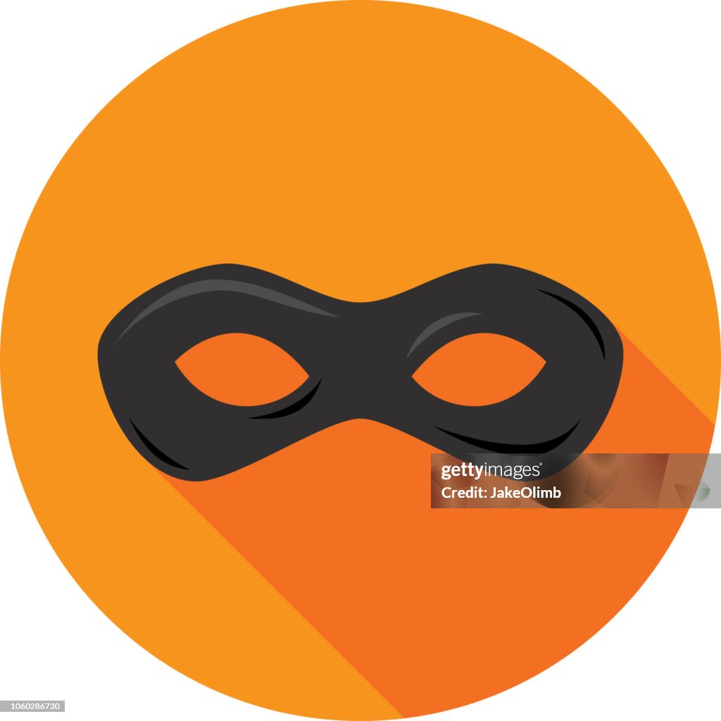 Icono de máscara de superhéroe plana