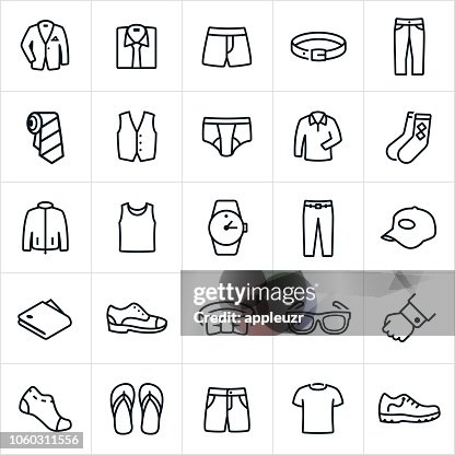 Heren kleding pictogrammen Heren kleding pictogrammen