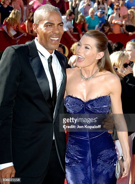 Ellen Pompeo and Christopher Ivery during 58th Annual Primetime Emmy Awards - Arrivals at Shrine Auditorium in Los Angeles, California, United States.