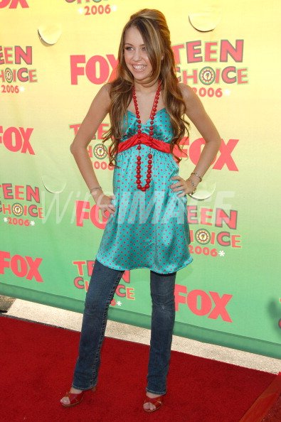 Miley Cyrus during 2006 Teen Choice Awards Red Carpet at Gibson ...