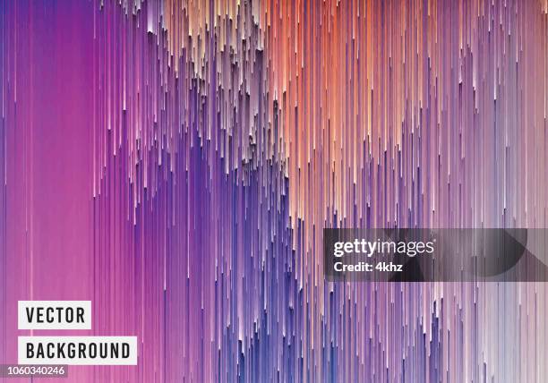 pixelated magical lines abstract texture purple background - glitch effect stock illustrations