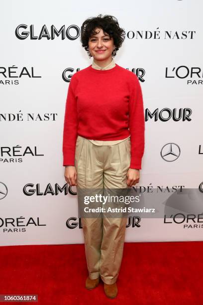 Alia Shawkat attends 2018 Glamour Women Of The Year Summit: Women Rise at Spring Studios on November 11, 2018 in New York City.