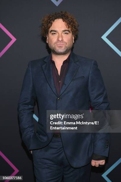 Pictured: Johnny Galecki arrives to the 2018 E! People's Choice Awards held at the Barker Hangar on November 11, 2018 -- NUP_185068 --